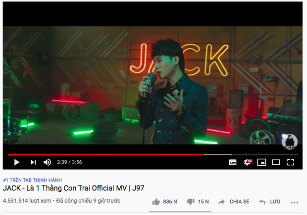 MV comeback của Jack cán mốc top 1 trending sau 9 giờ lên sóng, bất chấp Hậu Hoàng lên như diều gặp gió, lật đổ AMEE vững vàng suốt 4 ngày - Ảnh 2.