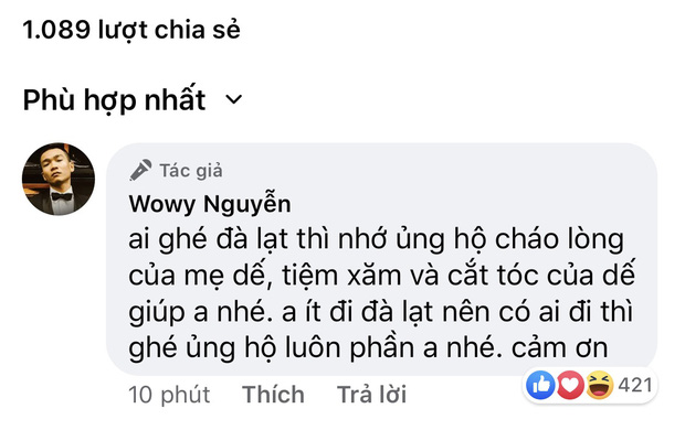 Wowy dành cho Dế Choắt sự trân trọng đáng quý, còn giúp lăng xê quán cháo và tiệm xăm của học trò đã thần tượng mình suốt 12 năm! - Ảnh 8.