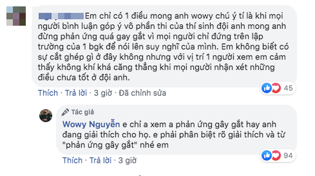 HLV Wowy kêu gọi cộng đồng mạng dừng bắt nạt học trò, đáp trả ý kiến anh phản ứng gay gắt với giám khảo Rap Việt - Ảnh 8.