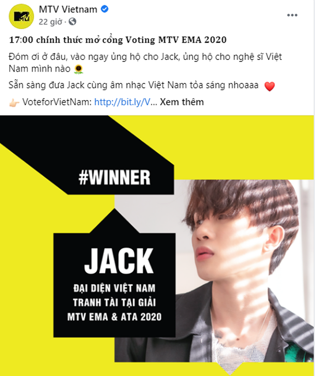 Binz bất ngờ được tuyên bố cùng Jack đại diện Việt Nam góp mặt vào đề cử ATA 2020, fan Jack bức xúc vì MTV Việt Nam nhập nhằng - Ảnh 1.