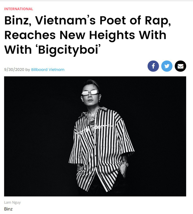 Binz bất ngờ lên tạp chí Billboard Mỹ, còn được ưu ái gọi bằng danh xưng Nhà thơ Rap của Việt Nam - Ảnh 2.