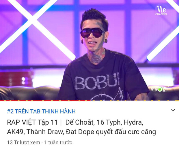 Rap Việt soán ngôi chính mình để giành top 1 trending YouTube trong chưa đầy 1 ngày - Ảnh 3.
