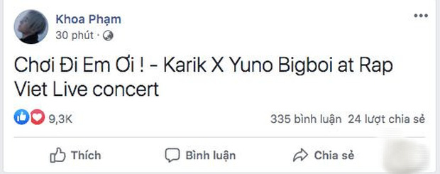 Karik hé lộ ca khúc kết hợp với thí sinh tại live concert Rap Việt, netizen nghe xong khẳng định: Ờ Mây Ding Gút Chóp Em - Ảnh 1.