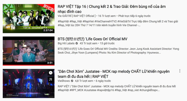 Lập loạt thành tích khủng, đáp thẳng top 2 trending nhưng BTS cũng không thể cản được thời tới của Rap Việt - Ảnh 4.