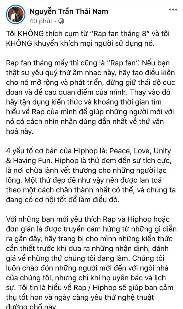 RPT Gonzo gay gắt chỉ trích cụm từ Rap fan tháng 8 được netizen tấm tắc ủng hộ: Thầy Nam nói quá chuẩn! - Ảnh 2.