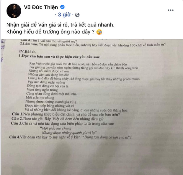 Rhymastic khoe verse rap trong ca khúc chủ đề Rap Việt vào đề Văn nhưng đã được netizen tiên tri từ 4 tháng trước?  - Ảnh 1.