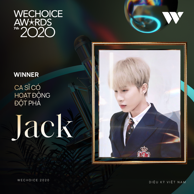 Jack giành giải thưởng Ca sĩ có hoạt động đột phá khi có màn đổi ngôi ngoạn mục tại WeChoice Awards 2020 - Ảnh 2.