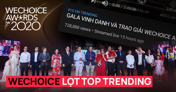 Sự kiện Gala trao giải WeChoice Awards 2020 lọt top 10 trending YouTube