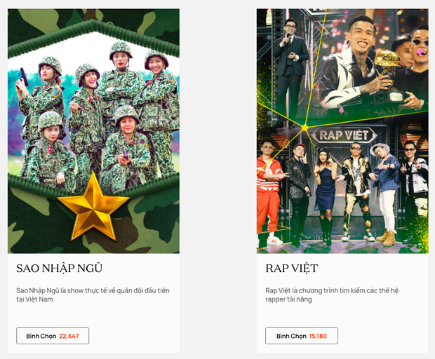 WeChoice Awards 2020: Sau gần 1 ngày bình chọn, Sao Nhập Ngũ bất ngờ vượt mặt Rap Việt - Ảnh 1.