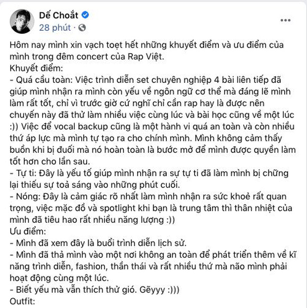 Dế Choắt bất ngờ tiết lộ điểm yếu về ngôn ngữ cơ thể và cảm giác tự ti trên sân khấu Rap Việt All-Star Concert - Ảnh 1.