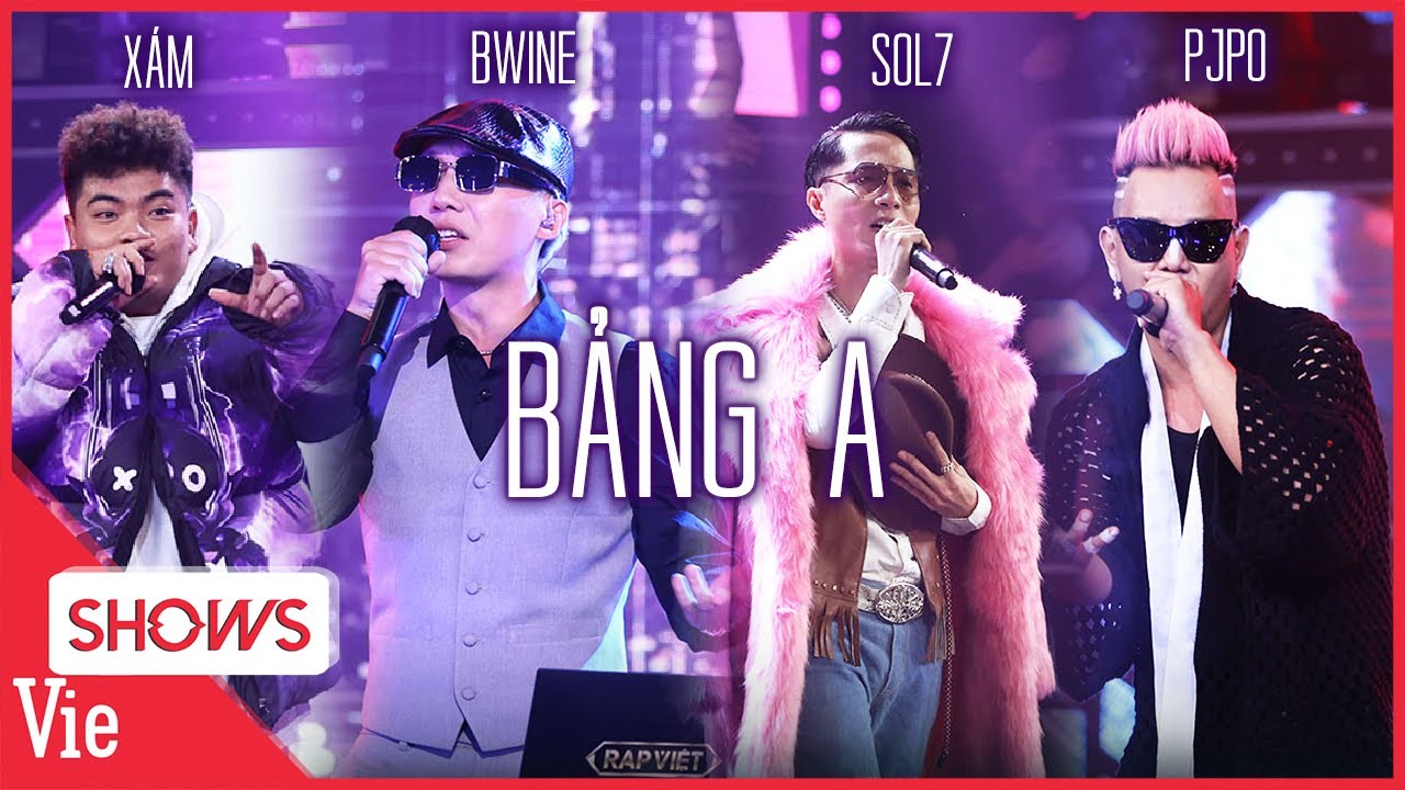 Bảng A – trận CHUNG KẾT MINI tại vòng 3 Rap Việt với những quái vật Bwine – Sol7 – Pjpo – Xám